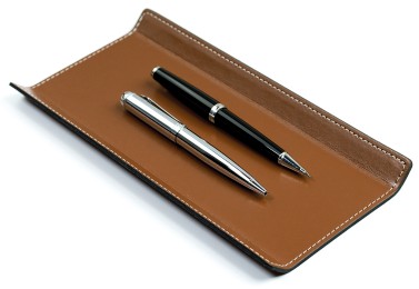 Federschale CAMBRIDGE Top Grain Rindspaltleder mit heller Kontrastnaht hellbraun